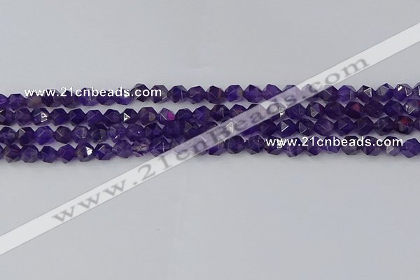 CNA757 15.5 inches 6mm faceted nuggets amethyst beads wholesale