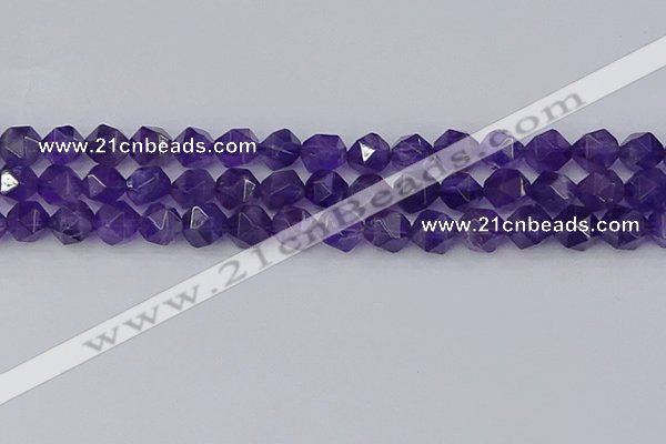 CNA759 15.5 inches 10mm faceted nuggets amethyst beads wholesale