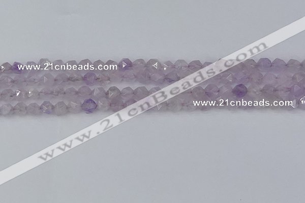 CNA761 15.5 inches 6mm faceted nuggets light lavender amethyst beads