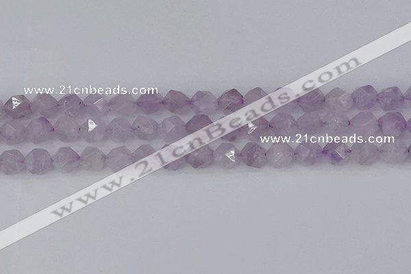 CNA763 15.5 inches 10mm faceted nuggets light lavender amethyst beads