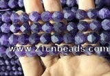 CNA768 15.5 inches 10mm faceted nuggets matte amethyst beads