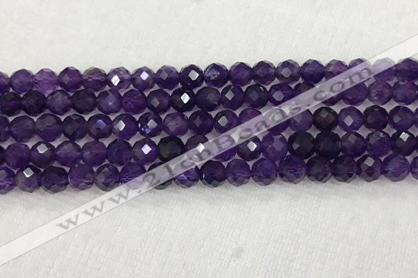 CNA774 15.5 inches 6mm faceted round amethyst gemstone beads