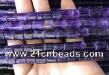 CNA778 15.5 inches 8*8mm - 8*9mm tube natural amethyst beads