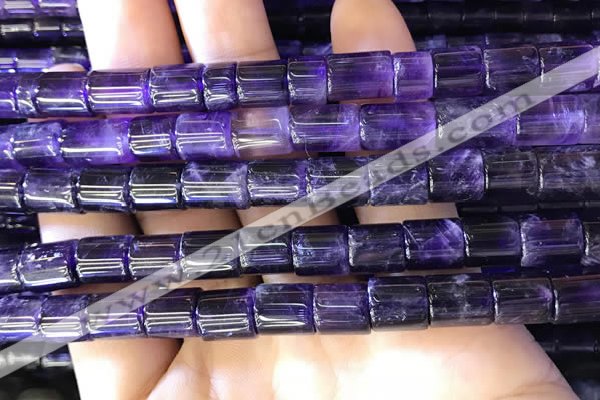 CNA778 15.5 inches 8*8mm - 8*9mm tube natural amethyst beads