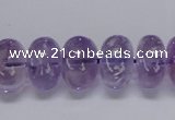 CNA812 15.5 inches 10*16mm rondelle natural light amethyst beads