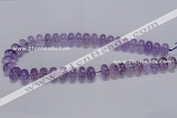 CNA812 15.5 inches 10*16mm rondelle natural light amethyst beads