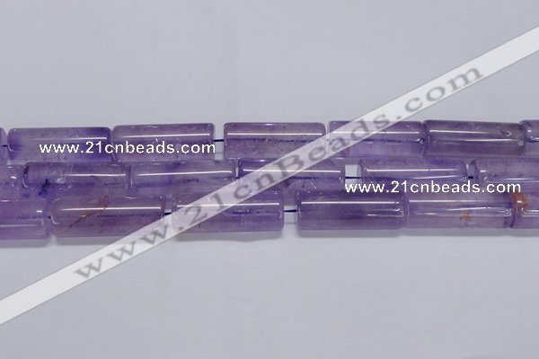 CNA817 15.5 inches 15*40mm tube natural light amethyst beads