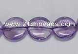 CNA822 15.5 inches 14mm flat round natural light amethyst beads