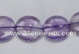 CNA823 15.5 inches 16mm flat round natural light amethyst beads