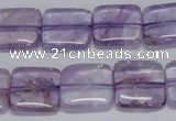 CNA840 15.5 inches 10mm square natural light amethyst beads