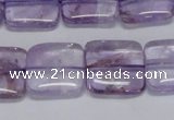 CNA842 15.5 inches 14mm square natural light amethyst beads