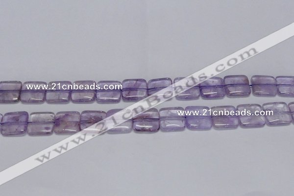 CNA842 15.5 inches 14mm square natural light amethyst beads