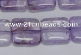 CNA843 15.5 inches 16mm square natural light amethyst beads