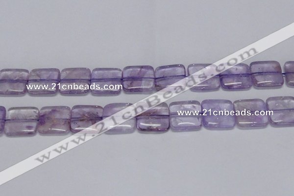 CNA845 15.5 inches 20mm square natural light amethyst beads