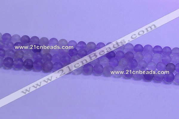 CNA912 15.5 inches 8mm round matte amethyst gemstone beads