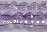 CNA924 15.5 inches 10*10mm faceted flat teardrop natural amethyst beads