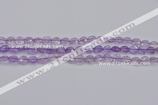 CNA924 15.5 inches 10*10mm faceted flat teardrop natural amethyst beads