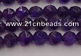 CNA936 15.5 inches 6mm faceted nuggets amethyst gemstone beads