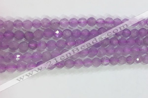 CNA962 15.5 inches 4mm faceted round natural lavender amethyst beads