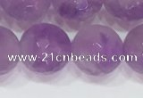 CNA965 15.5 inches 10mm faceted round natural lavender amethyst beads