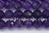 CNA990 15.5 inches 4mmm faceted round amethyst beads wholesale