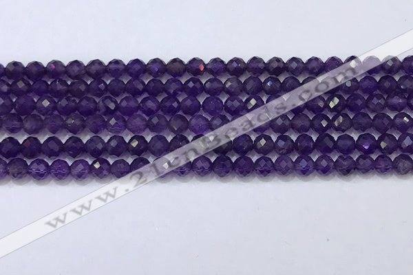 CNA990 15.5 inches 4mmm faceted round amethyst beads wholesale