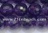 CNA992 15.5 inches 8mmm faceted round amethyst beads wholesale