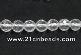 CNC07 15.5 inches 6mm faceted round grade AB natural white crystal beads