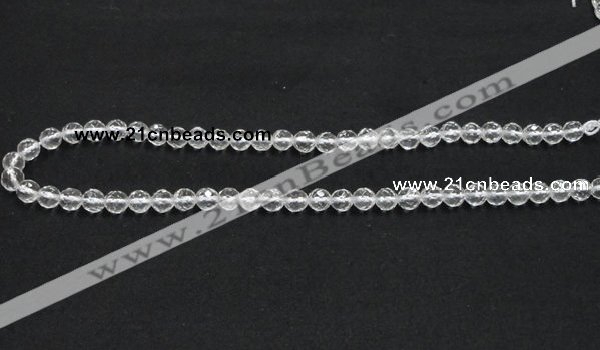 CNC07 15.5 inches 6mm faceted round grade AB natural white crystal beads