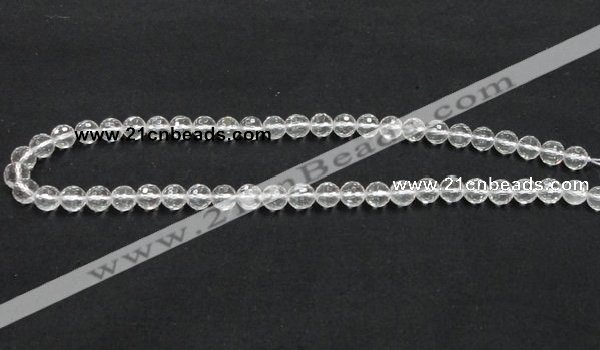 CNC08 15.5 inches 8mm faceted round grade AB natural white crystal beads