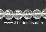 CNC09 15.5 inches 10mm faceted round grade AB natural white crystal beads