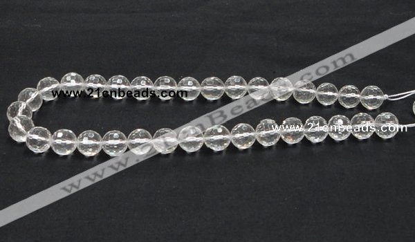 CNC10 15.5 inches 12mm faceted round grade AB natural white crystal beads