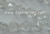 CNC101 15 inches 8mm faceted nuggets white crystal beads