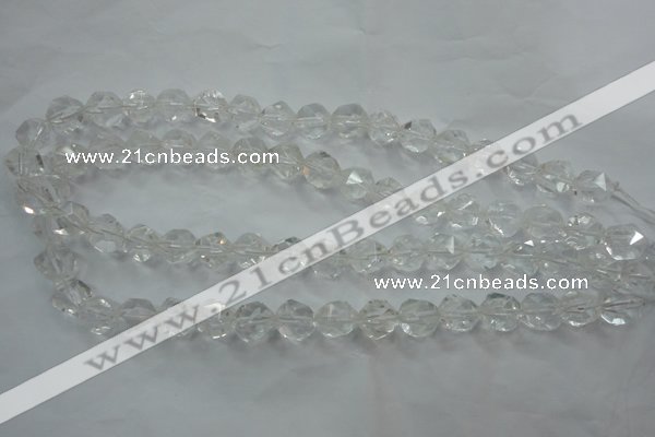 CNC101 15 inches 8mm faceted nuggets white crystal beads