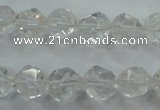 CNC102 15 inches 10mm faceted nuggets white crystal beads