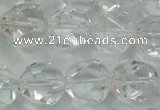 CNC104 15 inches 14mm faceted nuggets white crystal beads