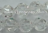 CNC105 15 inches 16mm faceted nuggets white crystal beads