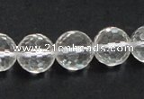 CNC11 15.5 inches 14mm faceted round grade AB natural white crystal beads