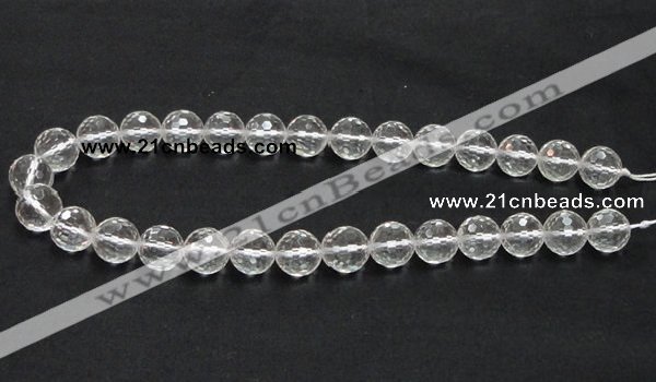 CNC11 15.5 inches 14mm faceted round grade AB natural white crystal beads