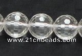 CNC12 15.5 inches 16mm faceted round grade AB natural white crystal beads