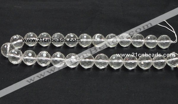 CNC12 15.5 inches 16mm faceted round grade AB natural white crystal beads