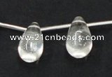 CNC14 15.5 inches 12*22mm teardrop grade AB natural white crystal beads