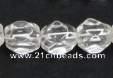 CNC16 13*18mm faceted nugget grade AB natural white crystal beads