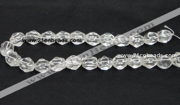 CNC16 13*18mm faceted nugget grade AB natural white crystal beads