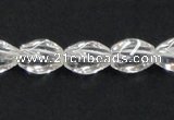 CNC19 8*12mm twisted rice grade AB natural white crystal beads