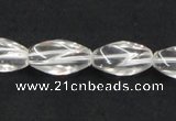 CNC20 8*18mm twisted rice grade AB natural white crystal beads