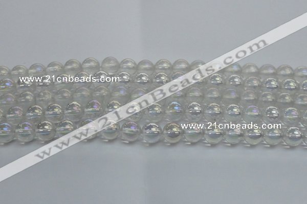 CNC202 15.5 inches 8mm round AB-color white crystal beads