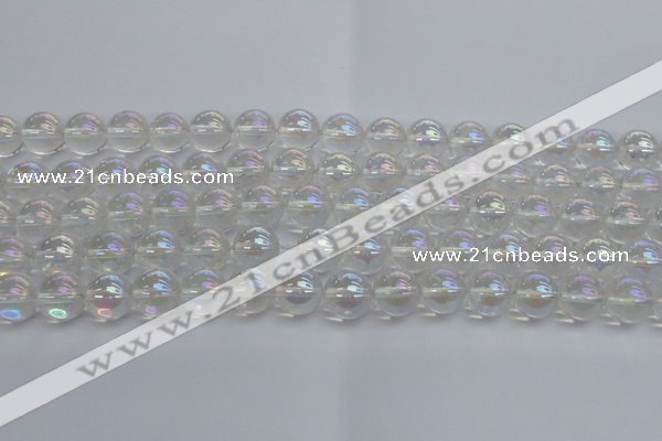 CNC203 15.5 inches 10mm round AB-color white crystal beads