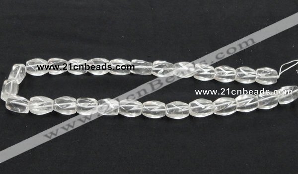 CNC21 10*15mm twisted oval grade AB natural white crystal beads