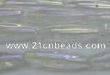 CNC211 15.5 inches 6*22mm rice AB-color white crystal beads